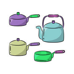 Simple kitchen utensil equipment vector illustration, with hand drawn sketching design