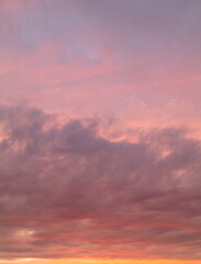 Naklejka na ściany i meble Red sky with clouds at sunset.