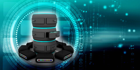 3d rendering Transmitter WiFi with database

