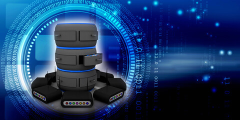 3d rendering Transmitter WiFi with database


