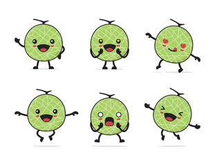 cute melon cartoon character