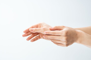 female hands massage skin care health close up