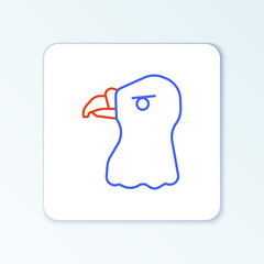 Line Eagle head icon isolated on white background. Colorful outline concept. Vector