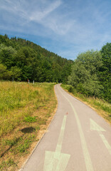 Fototapeta na wymiar Bystricka cyklomagistrala bike path in Slovakia