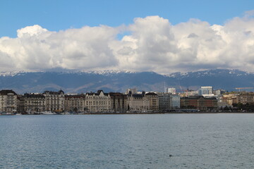 Fototapeta premium Views of the leman lake in Geneva