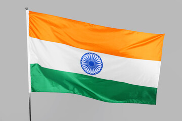 Flag of India on grey background