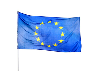 European Union flag on white background