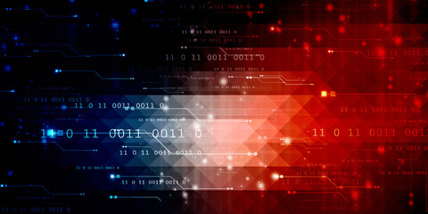 2d illustration abstract digital binary data on computer screen