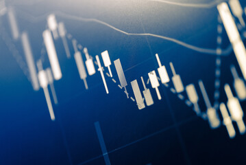 Forex market background, trading on the currency market Forex. Currency exchange rate for world currency: US Dollar, Euro, Frank, Yen. Financial, money, global finance, stock market background.	
