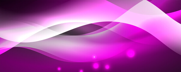 Shiny glowing neon wave, light lines abstract background. Magic energy and motion concept. Vector wallpaper template