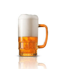 full mug with beer and foam