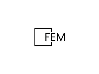 Obraz premium FEM Letter Initial Logo Design Vector Illustration