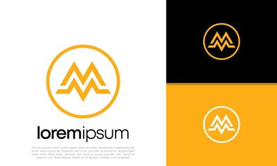 Initials M. MM logo design. Initial Letter Logo. 