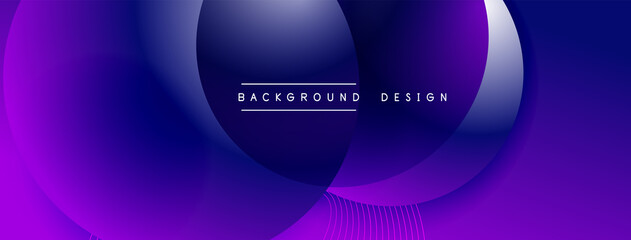 Gradient circles with shadows. Vector techno abstract background. Modern overlapping forms wallpaper background, design template