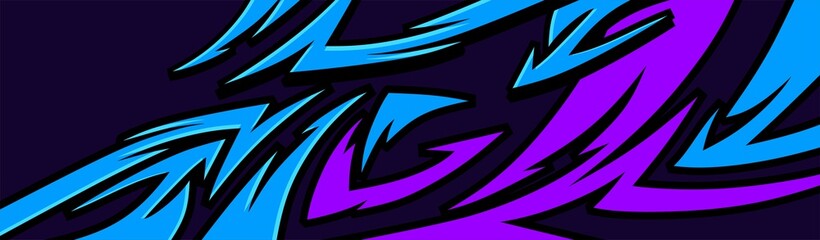 Abstract Racing Car decal design vector. Graphic abstract stripe racing background kit designs for wrap vehicle, race car, rally, adventure and livery