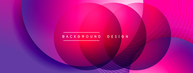 Gradient circles with shadows. Vector techno abstract background. Modern overlapping forms wallpaper background, design template