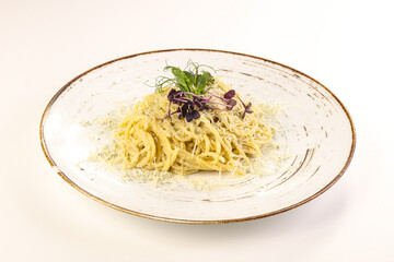 Pasta with hard and soft cheeses