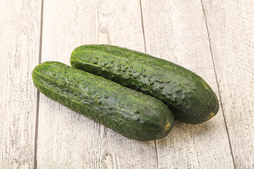 Ripe organic natural green cucumber
