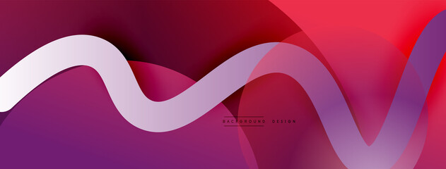 Abstract gradient background with wave line with shadow effect. Geometric composition. 3D shadow effects and fluid gradients