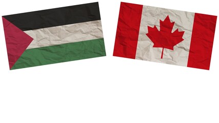 Canada and United Arab Emirates Flags Together Paper Texture Effect Illustration