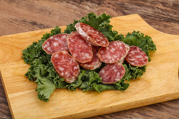 Iberian pork Fuet sausage slices