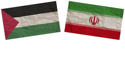 Iran and United Arab Emirates Flags Together Paper Texture Effect Illustration