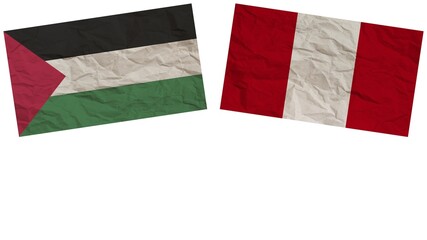Peru and United Arab Emirates Flags Together Paper Texture Effect Illustration