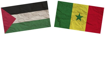 Senegal and United Arab Emirates Flags Together Paper Texture Effect Illustration