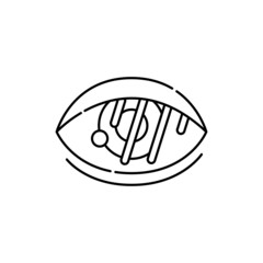 Blurred vision olor line icon. Computer-induced medical problem. Pictogram for web page, mobile app, promo.