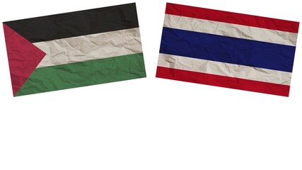 Thailand and United Arab Emirates Flags Together Paper Texture Effect Illustration