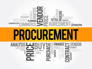 Procurement word cloud collage, business concept background