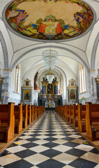Fototapeta na wymiar Innenansicht katholische Pfarrkirche St. Andreas in Gossau SG