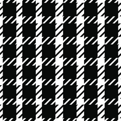 Seamless vector pattern in black and white buffalo plaid. Autumn classic linen print. Designs for fabric, textiles, social media, clothing, web, wrapping paper, packaging, scrapbooking,wallpaper