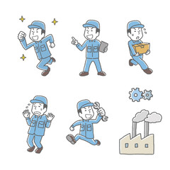 作業員ポーズセット