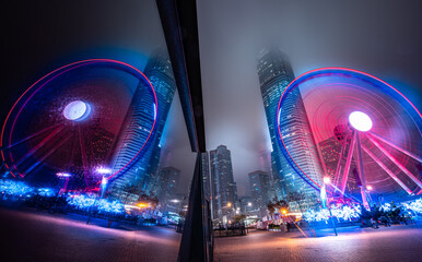 Nightscape of Hong Kong City 