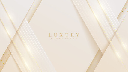 Obraz premium Golden line diagonal sparkle on luxury abstract light brown background. Vector illustration.