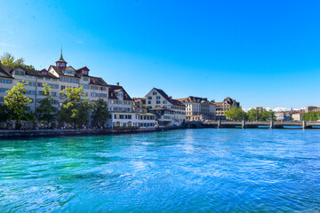 Fototapeta na wymiar Limmatfluss Zürich 