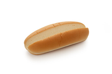 Empty hot dog bread on isolated white background