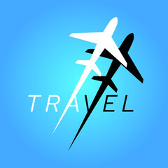 Creative Airplane Travel Banner Design, Creative Travel and Airplane Design, Traveling by Airplane