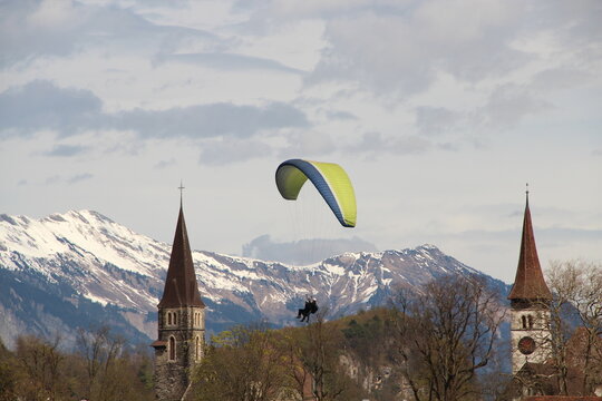 paraglider in the Swiss Alps