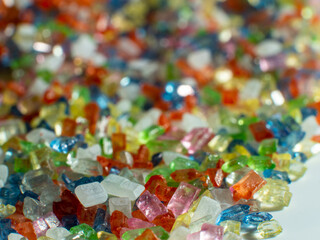 Colored sugar or colored granulated sugar.