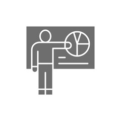 Training, presentation, conference grey icon. Isolated on white background