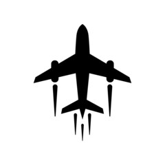 Flying Airplane Icon Design, Simple and Minimal Aircraft Icon Design