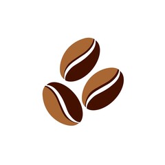 Coffee Beans Isolated White Background. Icon, logo. 