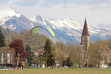 paraglider in the Swiss Alps