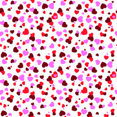 Seamless pattern with colorful hearts, vector.
Happy Valentine's day greeting card, invitation template design elemet, wrapping for gifts, wallpapter, textile pattern