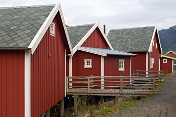 Fototapeta na wymiar View of the most beautiful city of Norway Reine. Moskenosoy island on Lofoten islands.