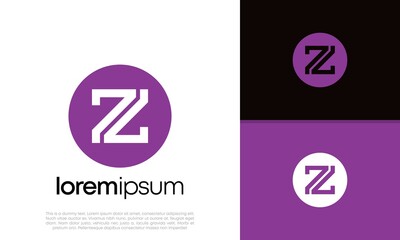 Innovative high tech logo template. Template label for blockchain technology. Technology Logo. Initials Z logo design.
