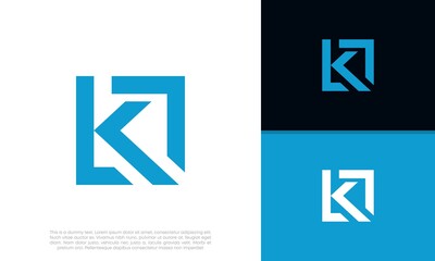 Innovative high tech logo template. Template label for blockchain technology. Technology Logo. Initials K logo design.