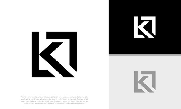 Innovative high tech logo template. Template label for blockchain technology. Technology Logo. Initials K logo design.